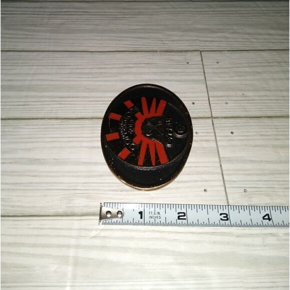 DynaBuckle Provo Utah Solid Brass Vintage Belt Buckle Copperstone Gold Cyprus - Picture 8 of 8